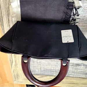 Black purse and scarf